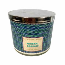 Bath &amp; Body Works MINERAL SPRINGS 3 Wick Candle 14.5 oz (blue weave jar) - £37.50 GBP