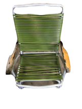 Retro Telescope Folding Furniture Aluminum &amp; Vinyl Green Rocking Lawn Chair - £31.63 GBP