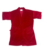 Vintage Roytex Solid Red Short Velvet Sophisticated Smoking Robe Men L X... - $37.39