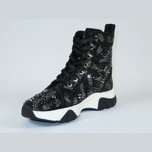 Mens High Top Shoes By FIESSO AURELIO GARCIA,Spikes Rhine stones 2412 Black image 4