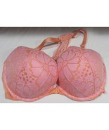 Victoria&#39;s Secret Front Closure PUSH-UP ORANGE PEACH LACE STRAPS Bra Siz... - $68.21