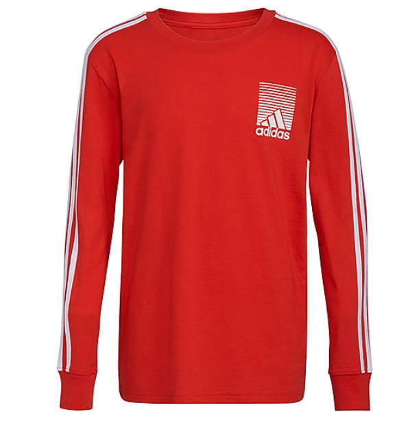 Primary image for adidas Big Boys Crew Neck Long Sleeve Graphic T-Shirt