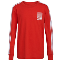 adidas Big Boys Crew Neck Long Sleeve Graphic T-Shirt - £19.52 GBP