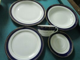 Zsolnay Hungary Dinner Setting Plates Cups Saucers Gold Compatible With Cobalt B - £89.29 GBP+