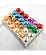 Vintage Kurt Adler Multi Color Glass Mini Ball Christmas Ornaments Set o... - £23.72 GBP