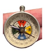Vintage 1960s Tin Metal Compass Direction Pocket Circle Navigate -WORKS!... - €25,18 EUR