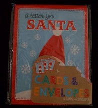 A Letter To Santa Card Set 6 w Red Envelopes Kids Write Christmas Holiday - £9.43 GBP