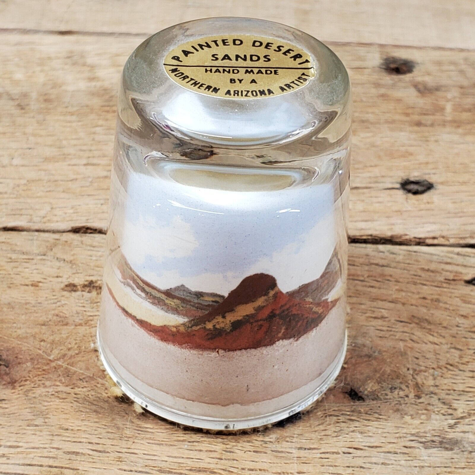 Sand Globe Art PAINTED DESERT Glass Paperweight Northern Arizona Artist ... - $12.18