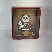 Wish 2001 Bear: Hand Painted Panda Bear Ornament by May Dept. Stores. NIB - $9.89