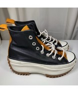 Womens 5 Converse Run Star Hike High Black Saffron Yellow Leather Shoe 5... - $934.64 MXN