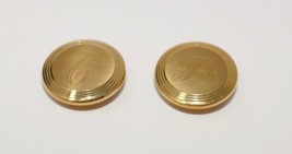 Stella Brev Designer 750 18kt Yellow Gold Italian Made Monogramed Button Covers - £221.23 GBP