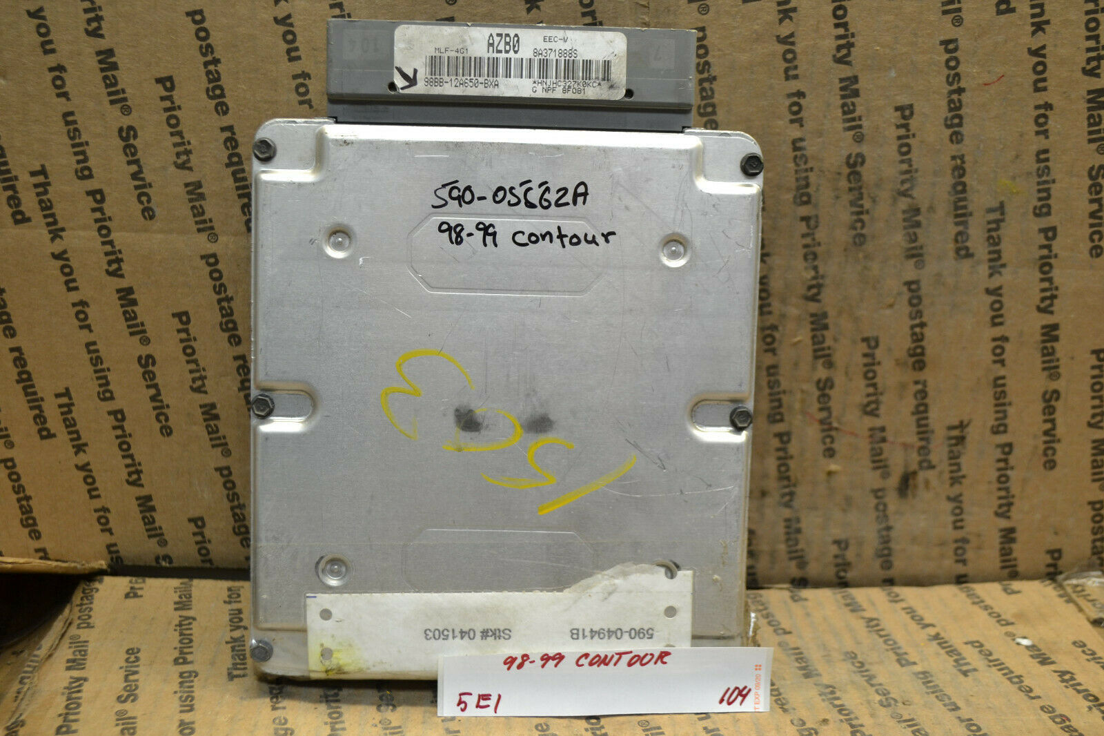 1998 1999 Ford Contour Engine Control Unit ECU 98BB12A650BXA Module 104-5e1 - $19.99
