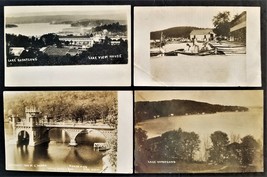 LOT 1908 antique 4pc RPPC lake hopatcong nj lake view house boat maxim pier - £70.04 GBP