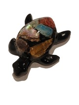 Turtle Obsidian And Resin| Semi Precious Minerals Handcrafted  | Turtle Gift - £7.07 GBP