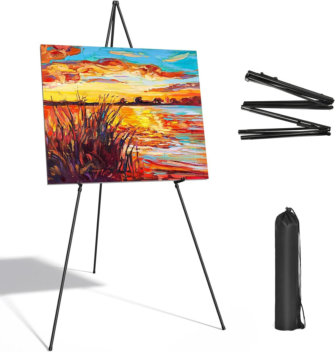 Display Black Easel Stand for Wedding Sign  Artist Instant Tripod Collap... - £22.68 GBP