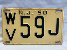 Vtg 1950 New Jersey Vehicle License Plate &quot;WV59J&quot; 11 x 6.5&quot; - £63.35 GBP