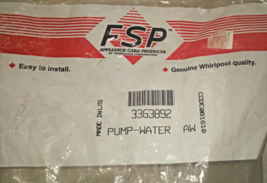 FSP 3363892 Washer Water Pump-Genuine Whirlpool OEM - £26.09 GBP