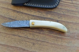 damascus  real handmade beautiful folding knife From The Eagle Collection M8846 - £26.06 GBP