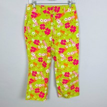 Lilly Pulitzer Colorful Gidget Flip Flop Flower Print Women&#39;s 4 Capri Pants - £39.74 GBP