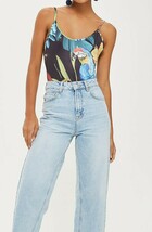 Topshop 04B06MMUL Parrot Print Bodysuit SZ 8 US Multicolor - $654.49 MXN