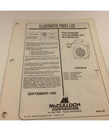 1989 McCulloch Pro Stream Gas Blower Vac Parts List 98181-00 - $19.99