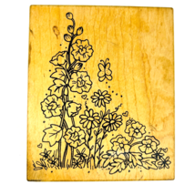 Vtg Great Impressions Flower Garden Butterfly LadyBug Hearts Rubber Stamp K33 - £15.73 GBP