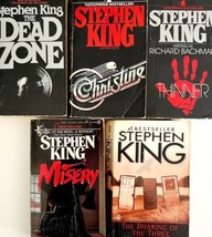 Stephen King Lot of 5 Vintage Paperbacks Christine Thinner Misery Horror HBS - £47.95 GBP
