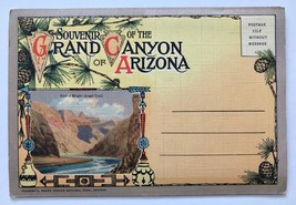 Grand Canyon of Arizona Souvenir Postcard Linen Color Foldout Vintage Unposted - £15.45 GBP