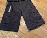 Heavyweight Wide Leg Black Size 38 Belted Cargo Pocket Shorts Regal Wear - $18.00
