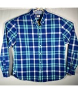 Bonobos Men&#39;s Sz XL Blue Button Down Shirt Plaid Checkered Standard Fit - $460.16 MXN