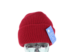 NOS Vintage 90s Streetwear Blank Double Faced Chunky Knit Beanie Hat Burgundy - £38.91 GBP