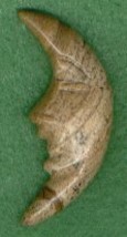 Carved Picture Jasper Half Moon Bead - £5.99 GBP
