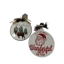 Holiday Time Christmas Decorations 2 Pack Round Merry Christmas Santa Cl... - £8.98 GBP