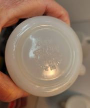 4 Fire King White Milk Glass D Handled Coffee Cups VTG image 6