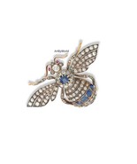 Honey Bee!! New Antique Victorian Rose Cut Diamond Blue Sapphire Brooch - $455.44 CAD