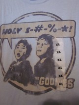 NWT THE GOONIES Movie &quot;HOLY S-#-%-*!&quot; Light Blue Size XL Tee - Junior/ L... - $13.99