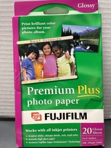 FujiFilm Inkjet Premium Plus Paper Glossy 4 x 6 Pack of 20 NEW - $7.99
