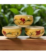 Fitz &amp; Floyd Bellacara Hand-painted Cereal Soup Bowls Set Of 3 Floral RARE - $69.29