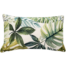 Thai Garden Green Leaf Throw Pillow 12x20, Complete with Pillow Insert - £37.91 GBP