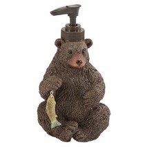 Natures Trail Bathroom Rustic Bear Fish Soap Lotion Dispenser Saturday K... - $29.65