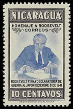 1946 Nicaragua Stamp - Fdr, 10c 1504 - £1.17 GBP