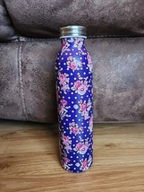 Manna Hydration 20oz Retro Liberty Floral Navy Polka Dot Stainless Steel Bottle - £6.43 GBP