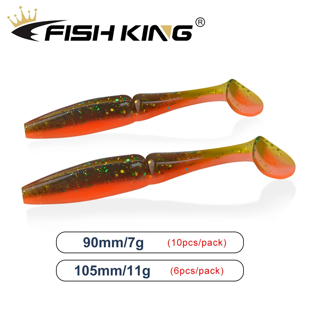 Sporting FISH KING One Up Shad Fishing Lure 90mm 105mm Soft Baits Silicone Fishi - £23.90 GBP