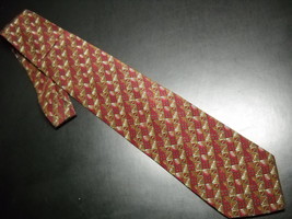 Geoffrey Beene Neck Tie Hand Made Italian Brown and Red Unused with Tag - £10.21 GBP
