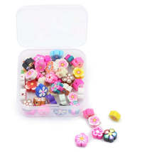 50pcs Plum Blossom Polymer Clay Beads DIY Kit - £3.05 GBP