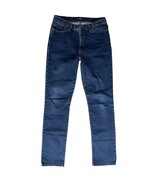 Lee Jean Size 4 Womens Slim Straight Mid-Rise Dark Wash Distressed Zip Fly - £11.50 GBP