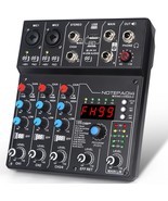 4 Channel Audio Mixer With 99 Sound Effects For Pc,Bt Dj Mixer Portable,... - $68.19