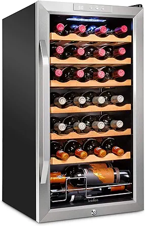 Ivation 28 Bottle Compressor Wine Cooler Refrigerator w/Lock | Large Fre... - $611.99
