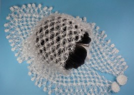 Crochet a white, cute, elegant shawl WH-2 - $40.00