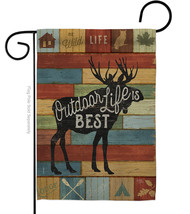 Outdoor Life Is Best Garden Flag Lodge 13 X18.5 Double-Sided House Banner - £15.67 GBP
